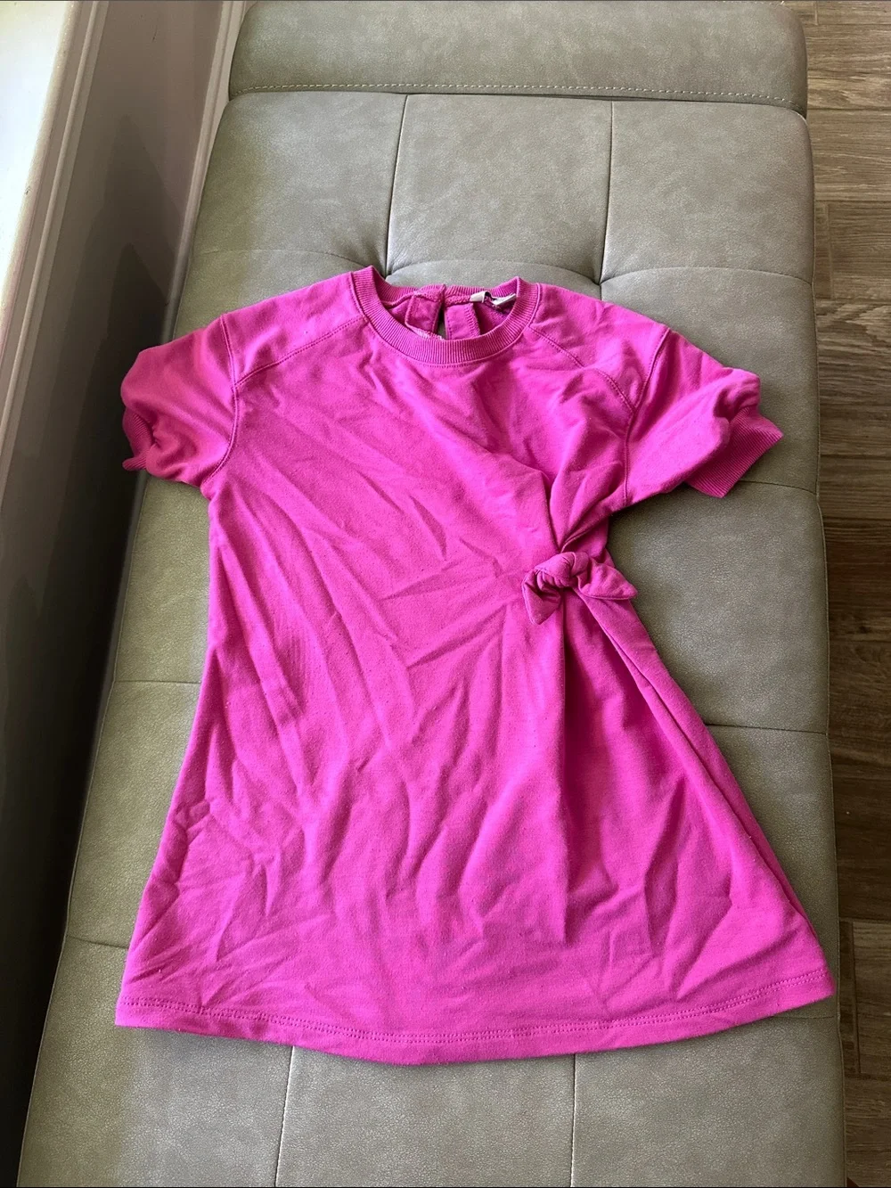 Habitual Bright Pink Short Sleeve Side Knot Dress for Girls